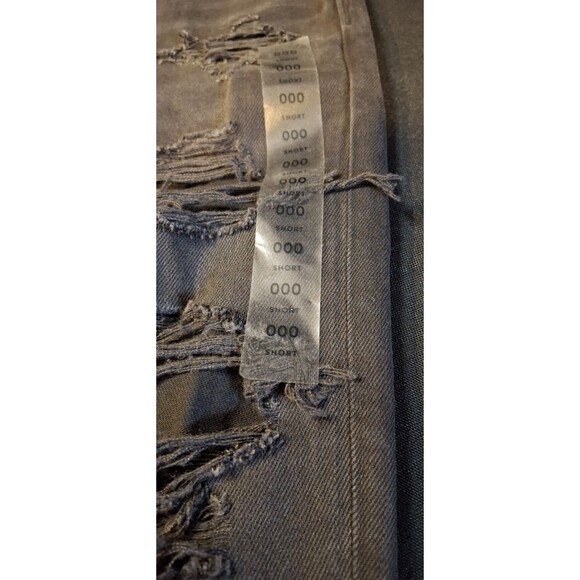 American Eagle Strigid Onyx Black Distressed Ripped Mom Jeans Size 000 23W - Picture 14 of 16